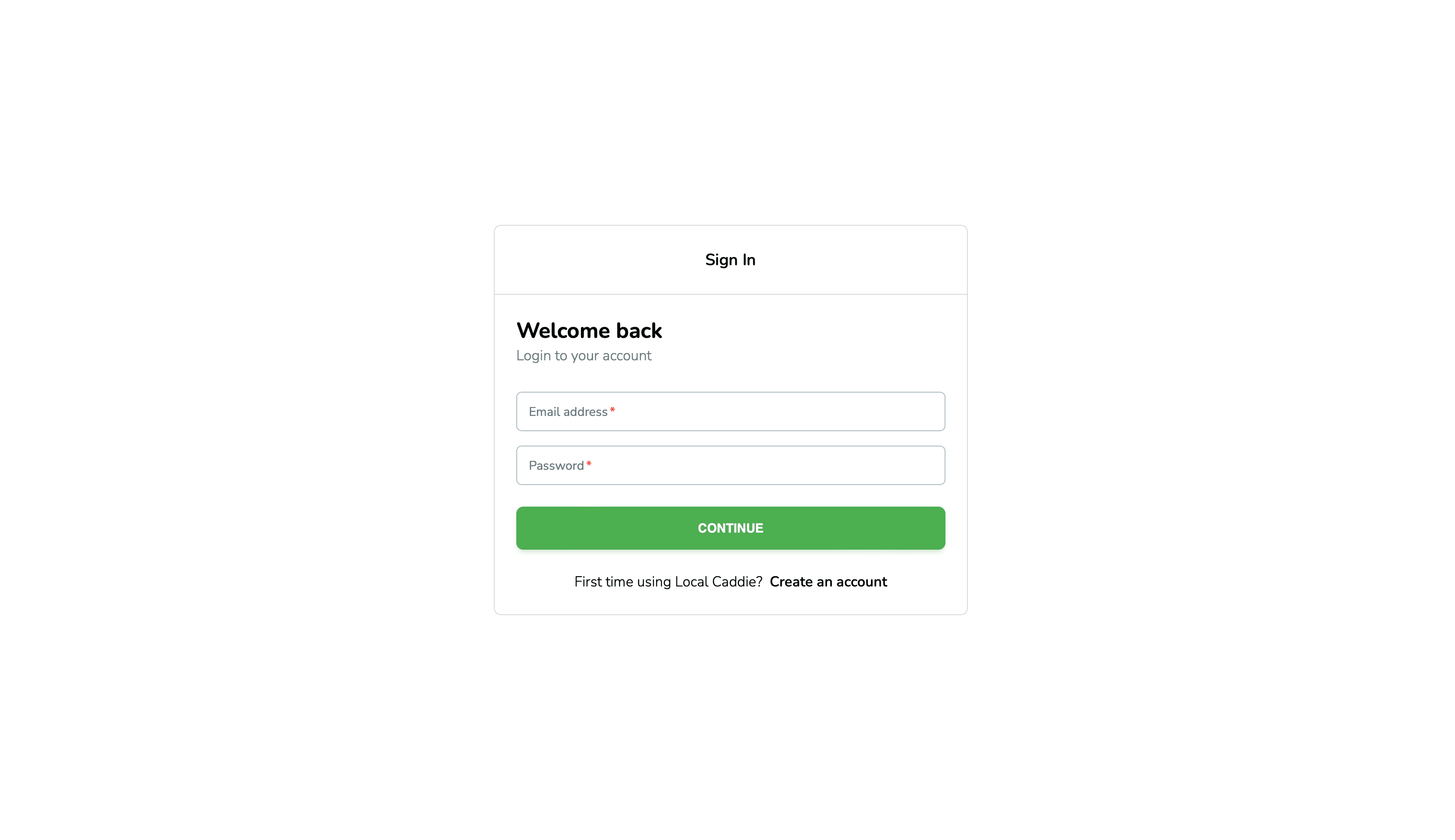 Caddie Search Interface