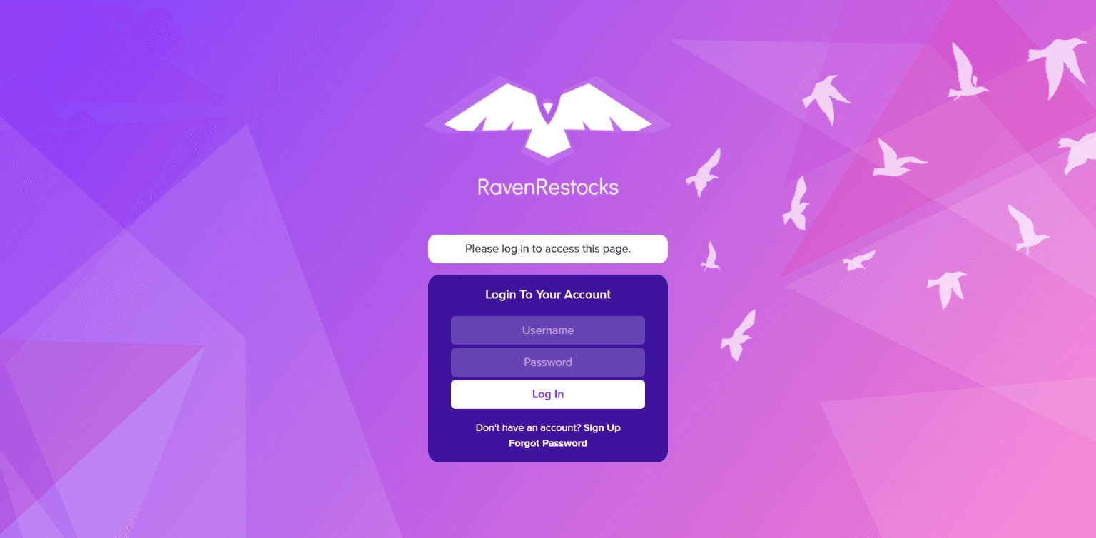 Raven Raffles Interface
