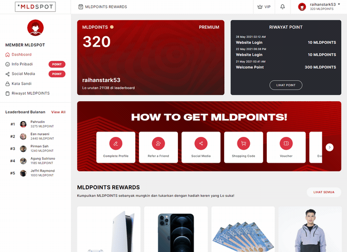 MLDSpot Loyalty Program