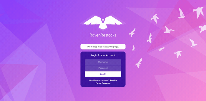 Raven Raffles Interface